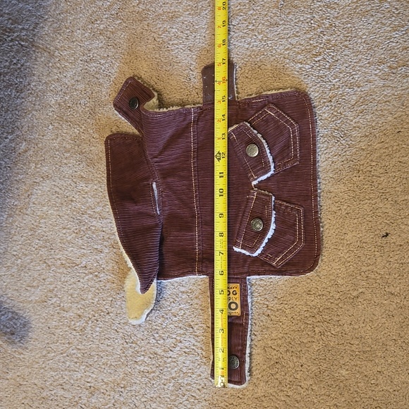 Dog vest Size XS chocolate corduroy w/fleece lining - Picture 5 of 9